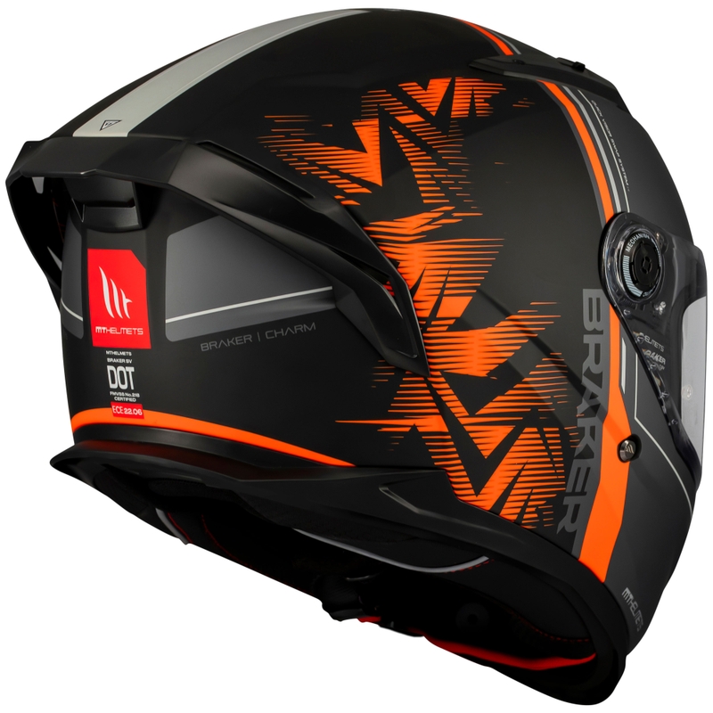 Casque moto intégral MT Braker SV Charm noir mat-orange