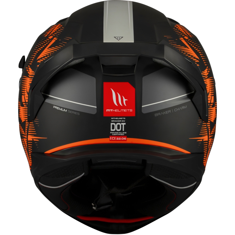 Casque moto intégral MT Braker SV Charm noir mat-orange