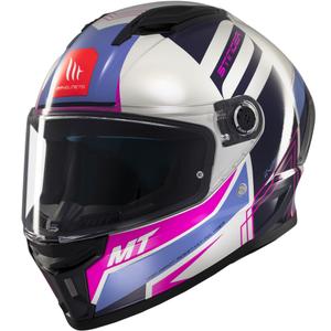 Casque moto intégral MT Stinger 2 Tron gris-violet-rose