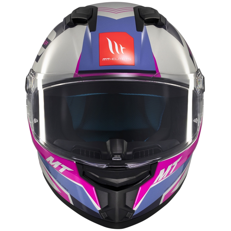 Casque moto intégral MT Stinger 2 Tron gris-violet-rose