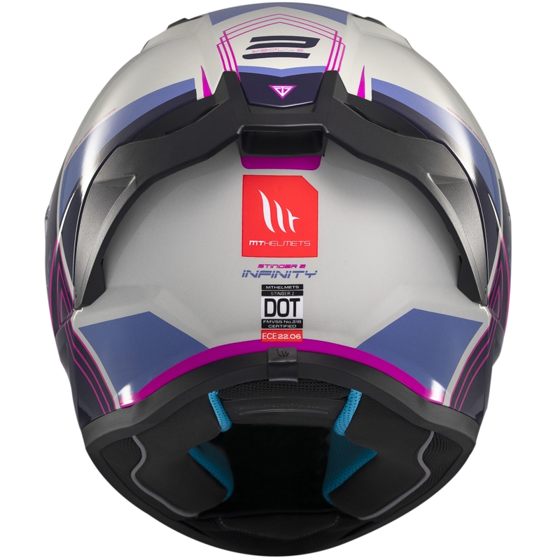 Casque moto intégral MT Stinger 2 Tron gris-violet-rose