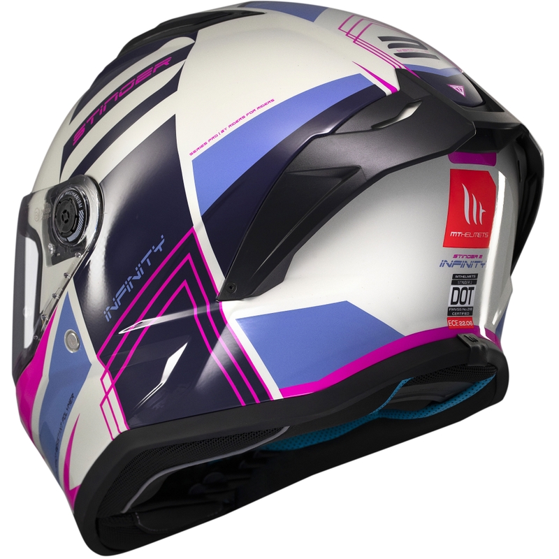 Casque moto intégral MT Stinger 2 Tron gris-violet-rose