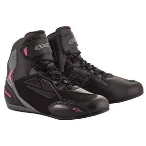 Bottes moto femme Alpinestars Stella Faster 3 Drystar, noir-gris foncé/violet