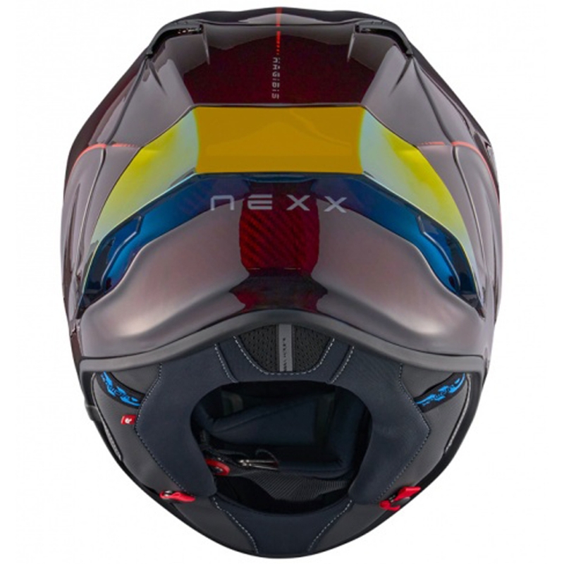 Casque moto intégral Nexx X.R3R Hagibis Carbon rouge