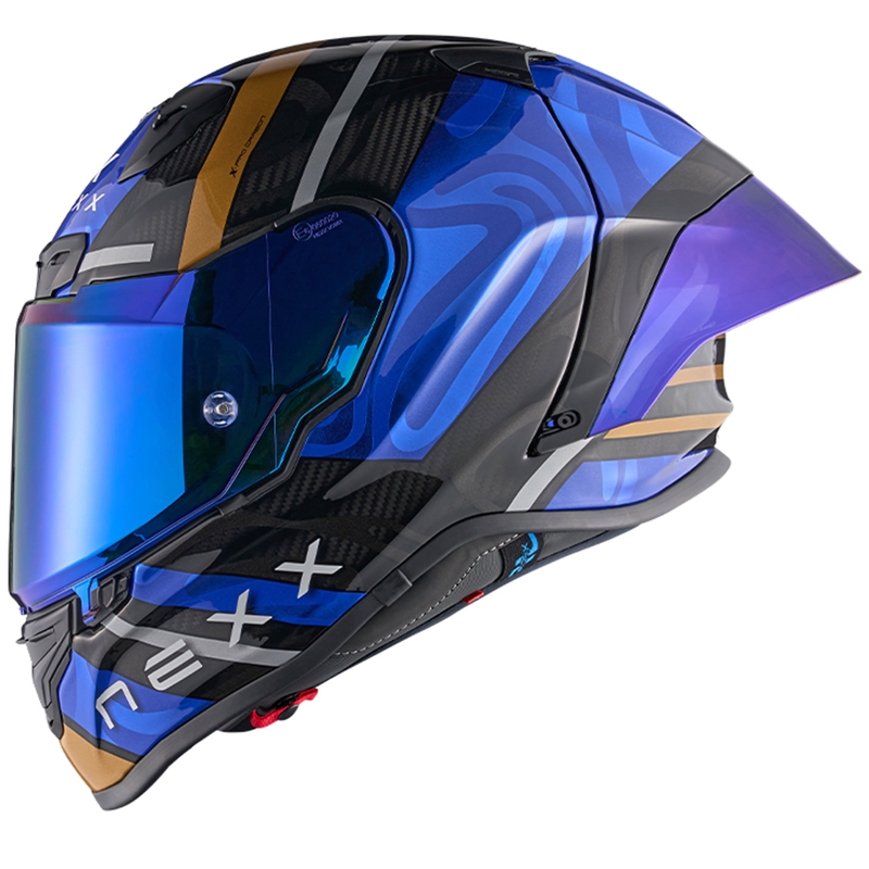 Casque moto intégral Nexx X.R3R Swirl bleu foncé