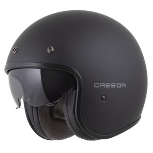 Casque moto ouvert Cassida Oxygen 2.0 Solid, noir mat et gris foncé