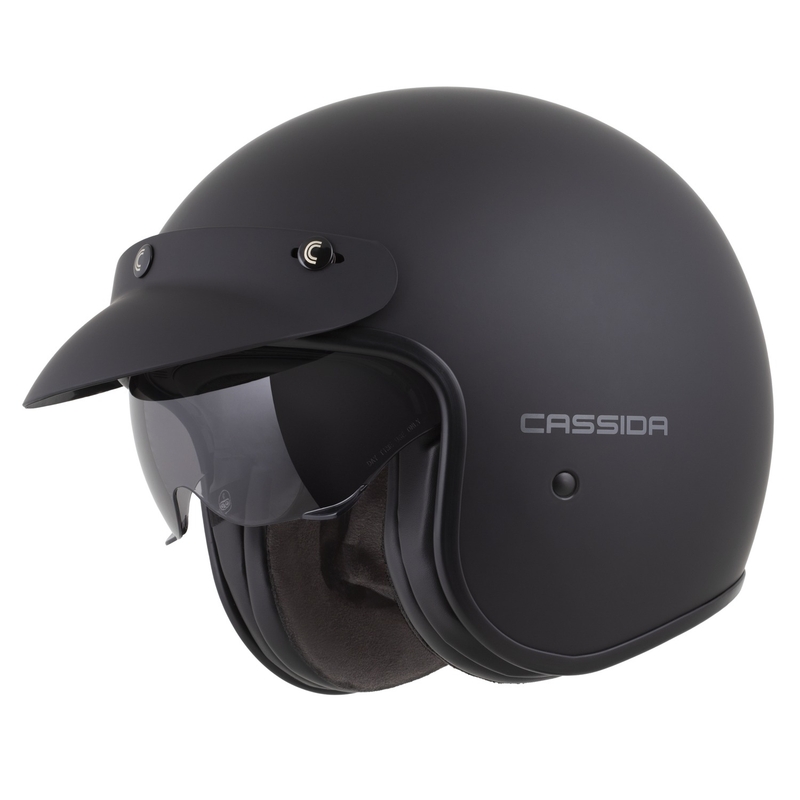 Casque moto ouvert Cassida Oxygen 2.0 Solid, noir mat et gris foncé