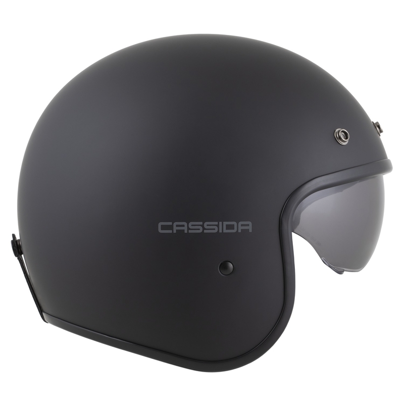 Casque moto ouvert Cassida Oxygen 2.0 Solid, noir mat et gris foncé