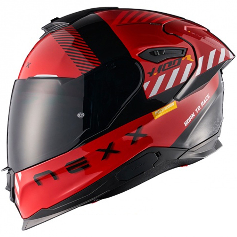 Casque moto intégral NEXX Y.100R Fade rouge-noir