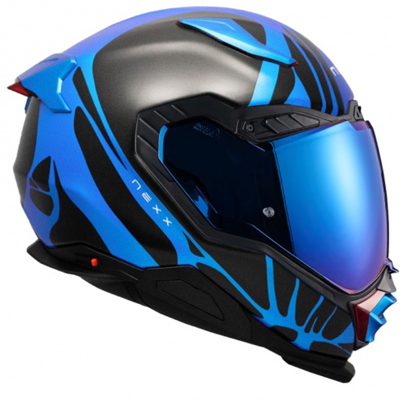 Casque moto intégral Nexx X.WST3 B-Side bleu-noir