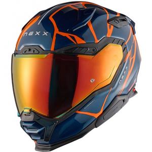 Casque moto intégral Nexx X.WST3 B-Side bleu-orange