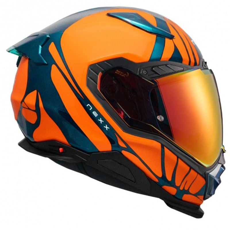 Casque moto intégral Nexx X.WST3 B-Side bleu-orange