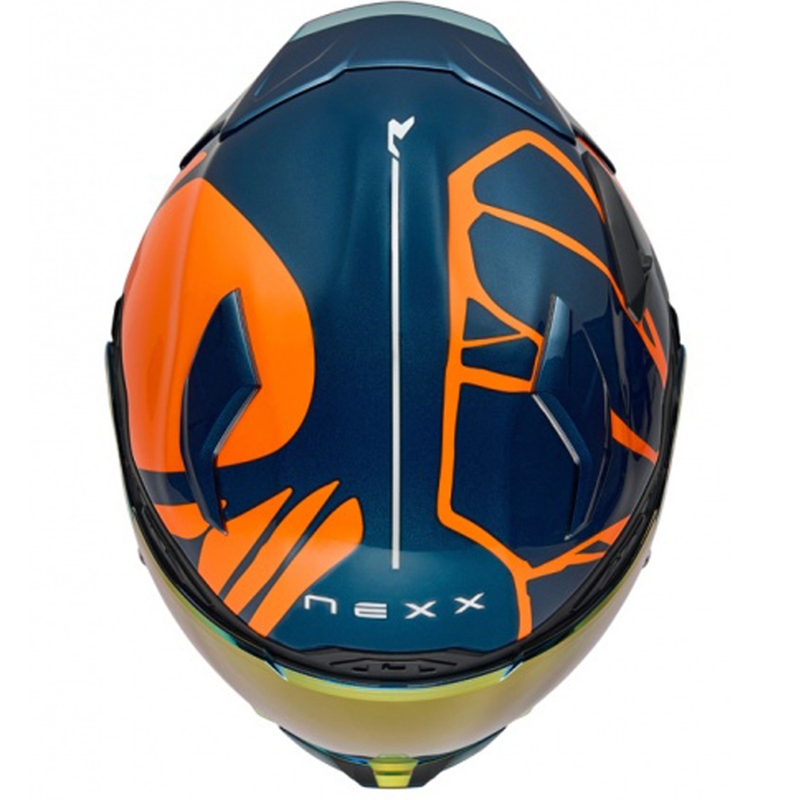 Casque moto intégral Nexx X.WST3 B-Side bleu-orange