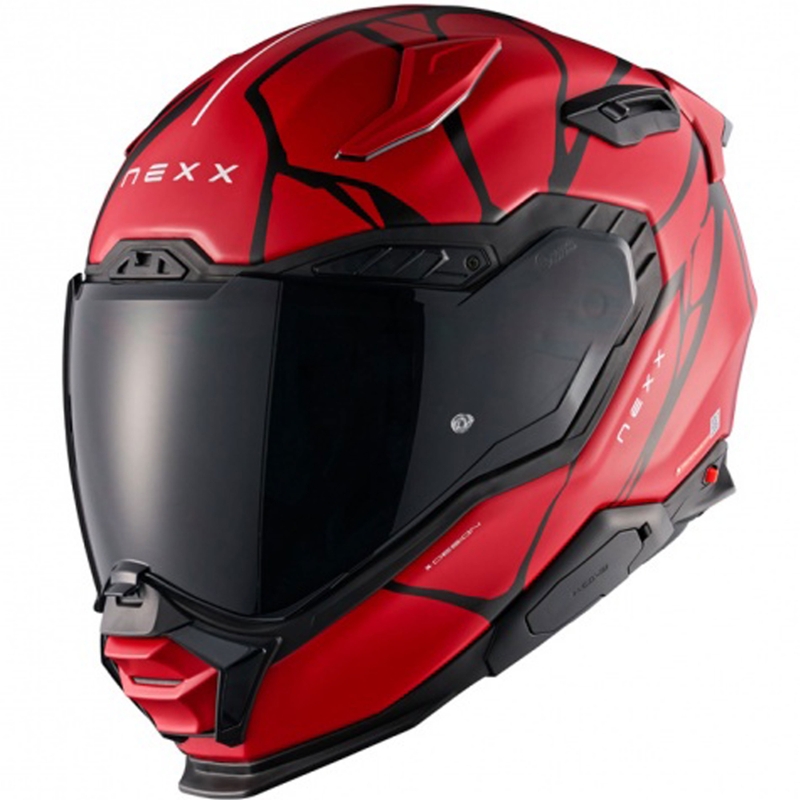 Casque moto intégral Nexx X.WST3 B-Side rouge-noir
