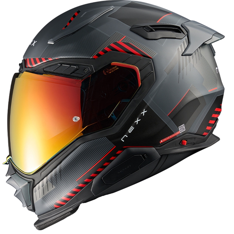 Casque intégral pour moto Nexx X.WST3 Fluence gris-rouge soldes