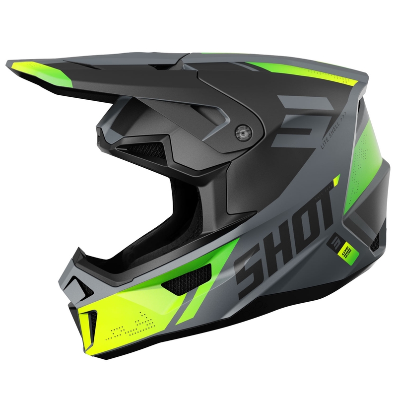 Casque cross Shot Lite Ultra jaune fluo mat