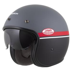 Casque moto jet Cassida Oxygen 2.0 Jawa OHC gris mat-rouge-noir-blanc