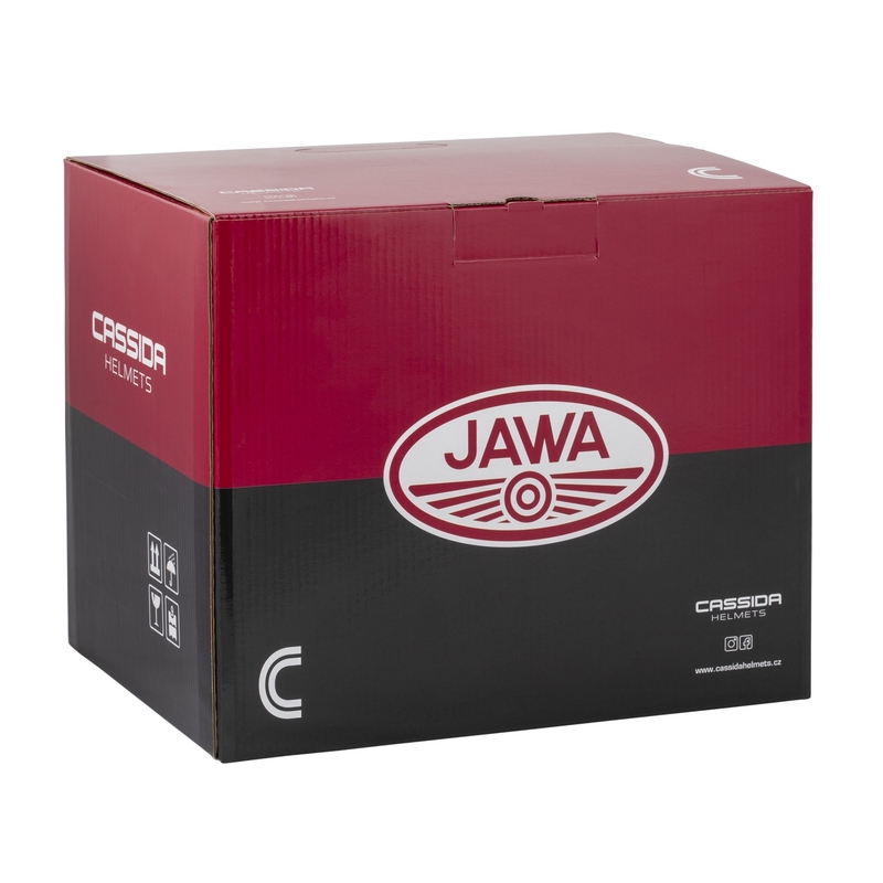 Casque moto jet Cassida Oxygen 2.0 Jawa OHC gris mat-rouge-noir-blanc