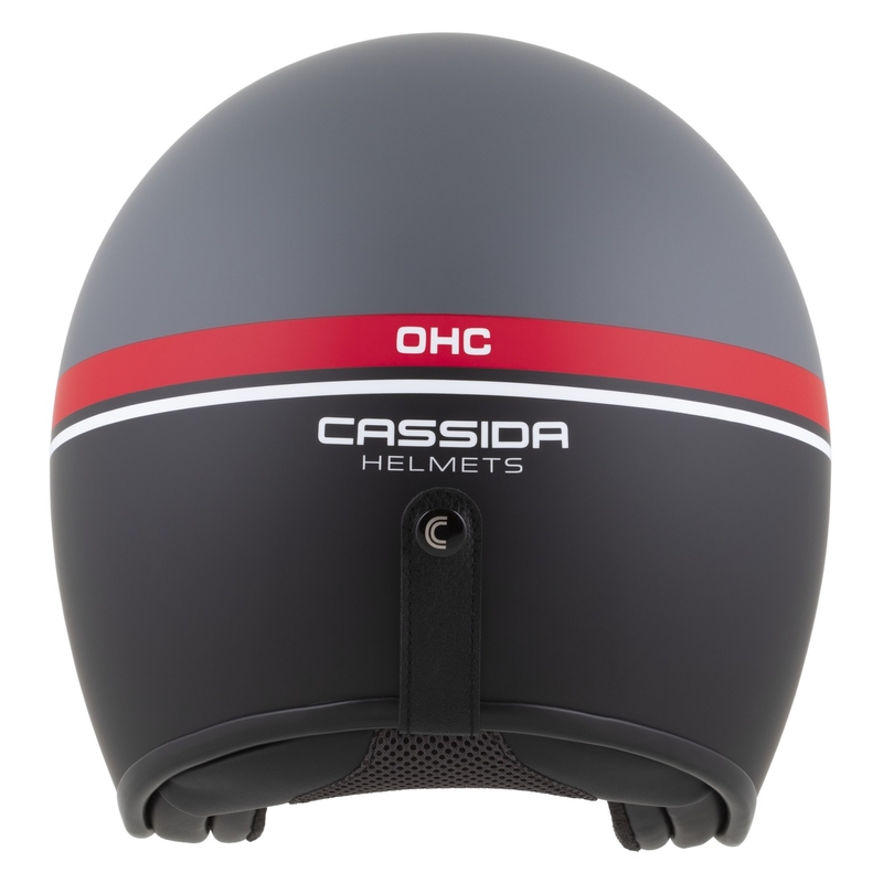 Casque moto jet Cassida Oxygen 2.0 Jawa OHC gris mat-rouge-noir-blanc