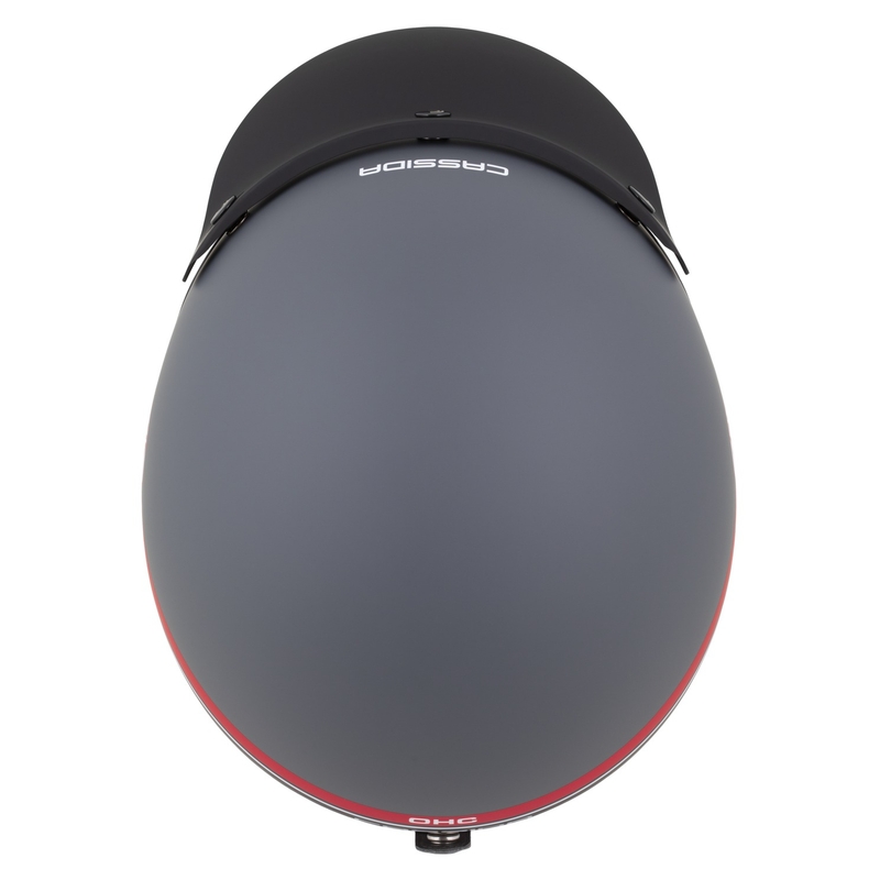 Casque moto jet Cassida Oxygen 2.0 Jawa OHC gris mat-rouge-noir-blanc