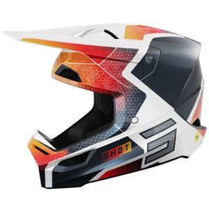 Casque cross Shot Race Phaser perle bleu-blanc-orange