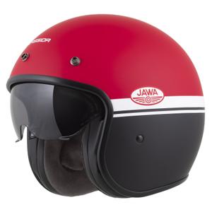 Casque moto jet Cassida Oxygen 2.0 Jawa OHC rouge-noir-blanc mat