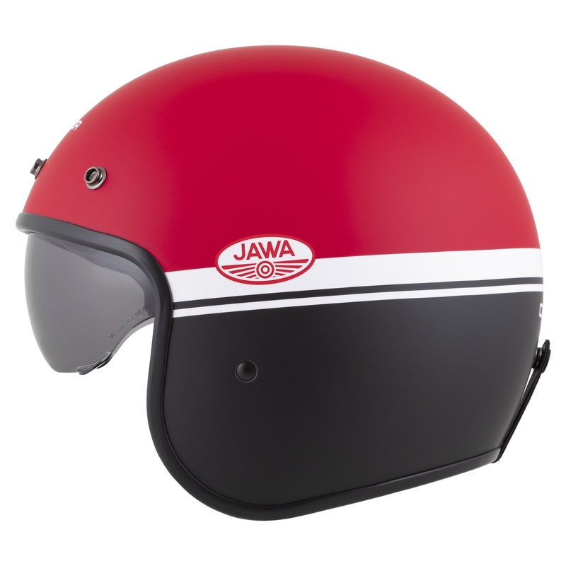 Casque moto jet Cassida Oxygen 2.0 Jawa OHC rouge-noir-blanc mat
