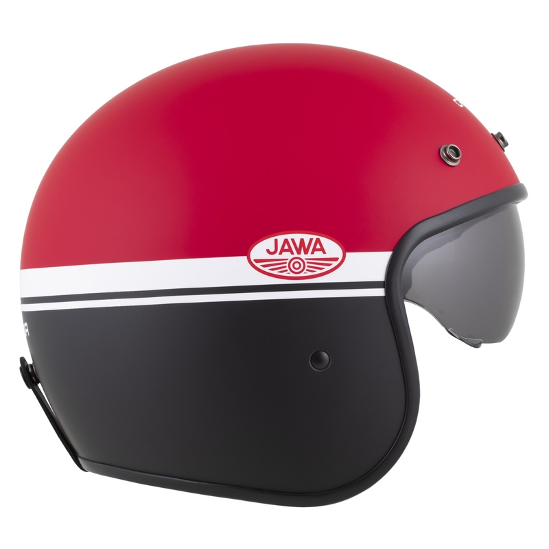 Casque moto jet Cassida Oxygen 2.0 Jawa OHC rouge-noir-blanc mat