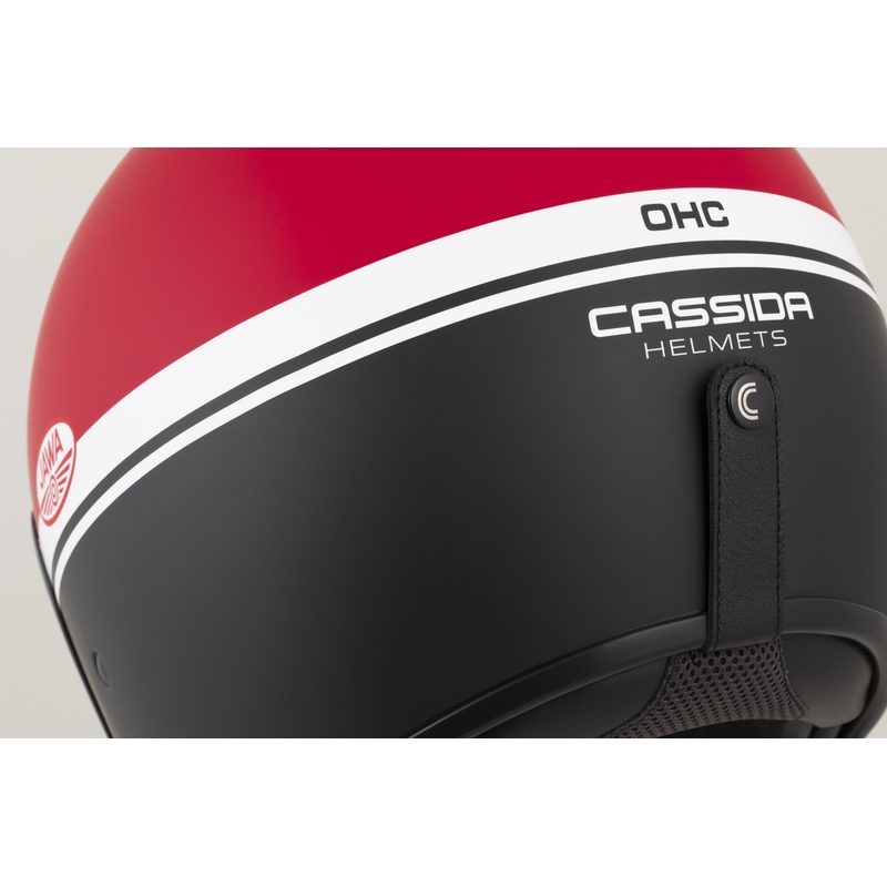 Casque moto jet Cassida Oxygen 2.0 Jawa OHC rouge-noir-blanc mat