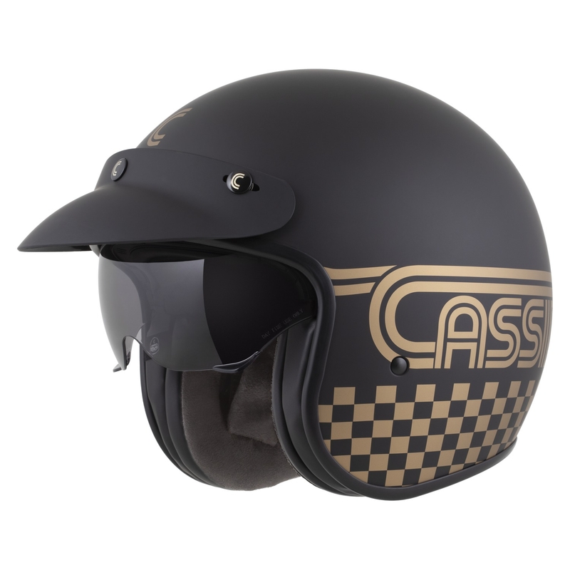 Casque moto jet Cassida Oxygen 2.0 Rondo noir mat-or