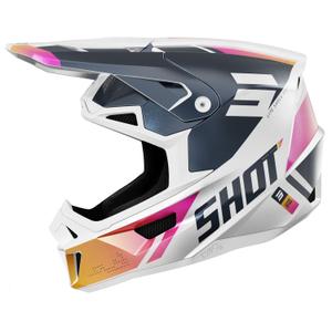 Casque cross Shot Lite Ultra perle bleu-orange-rose