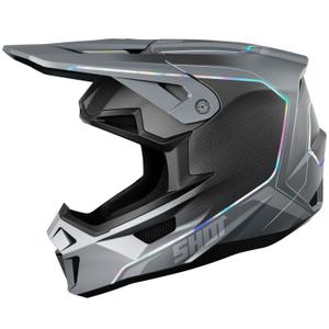 Casque cross Shot Lite Challenger gris perle holographique