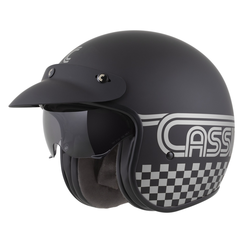 Casque moto jet Cassida Oxygen 2.0 Rondo noir mat-argent
