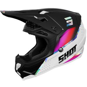 Casque cross Shot Core Honor noir-perle holographique
