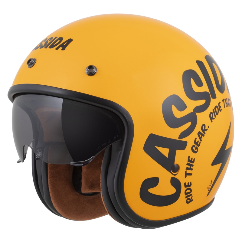 Casque moto jet Cassida Oxygen 2.0 Gear jaune-noir