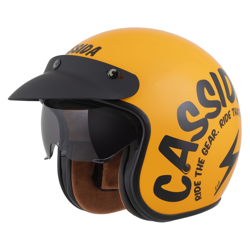 Casque moto jet Cassida Oxygen 2.0 Gear jaune-noir