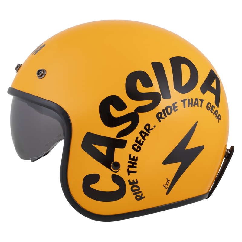 Casque moto jet Cassida Oxygen 2.0 Gear jaune-noir