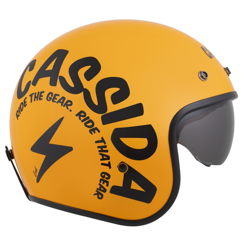 Casque moto jet Cassida Oxygen 2.0 Gear jaune-noir