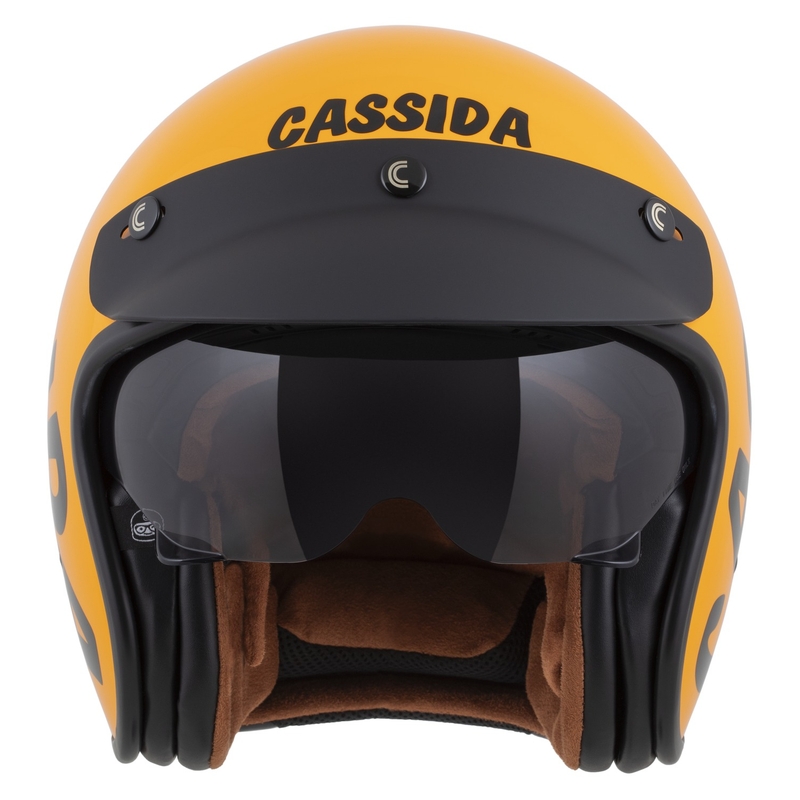 Casque moto jet Cassida Oxygen 2.0 Gear jaune-noir