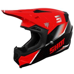 Casque cross Shot Core Honor rouge-noir-perle