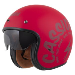 Casque moto ouvert Cassida Oxygen 2.0 Gear, rouge mat/rouge foncé
