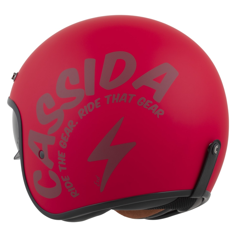 Casque moto ouvert Cassida Oxygen 2.0 Gear, rouge mat/rouge foncé