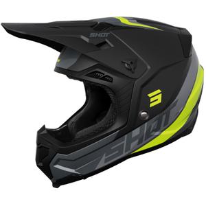 Casque cross Shot Core Custom noir-jaune fluo