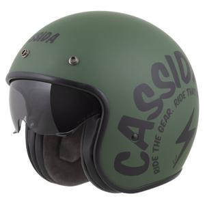 Casque moto ouvert Cassida Oxygen 2.0 Gear, vert mat et noir