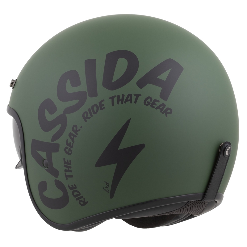 Casque moto ouvert Cassida Oxygen 2.0 Gear, vert mat et noir