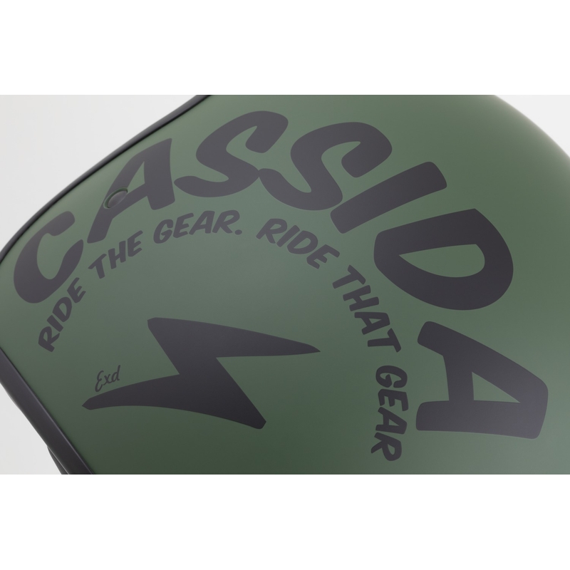 Casque moto ouvert Cassida Oxygen 2.0 Gear, vert mat et noir