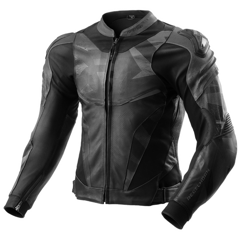 Blouson de moto en cuir Rebelhorn Inferno noir