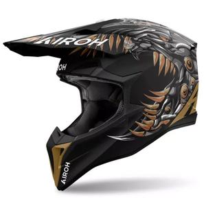 Casque de motocross Airoh Wraaap Cyborg noir mat