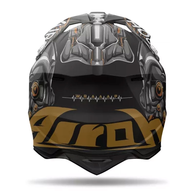 Casque de motocross Airoh Wraaap Cyborg noir mat