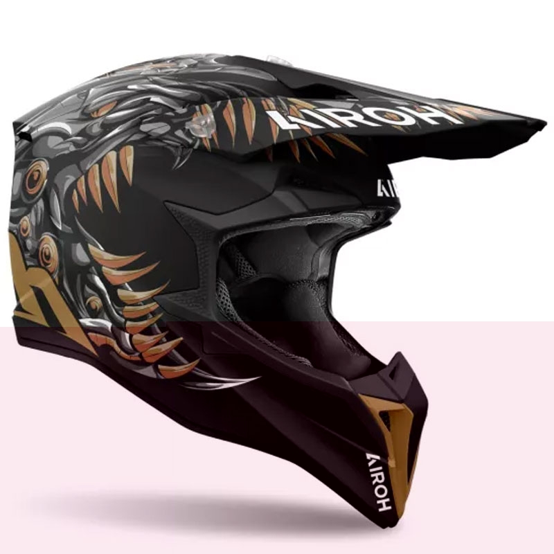 Casque de motocross Airoh Wraaap Cyborg noir mat